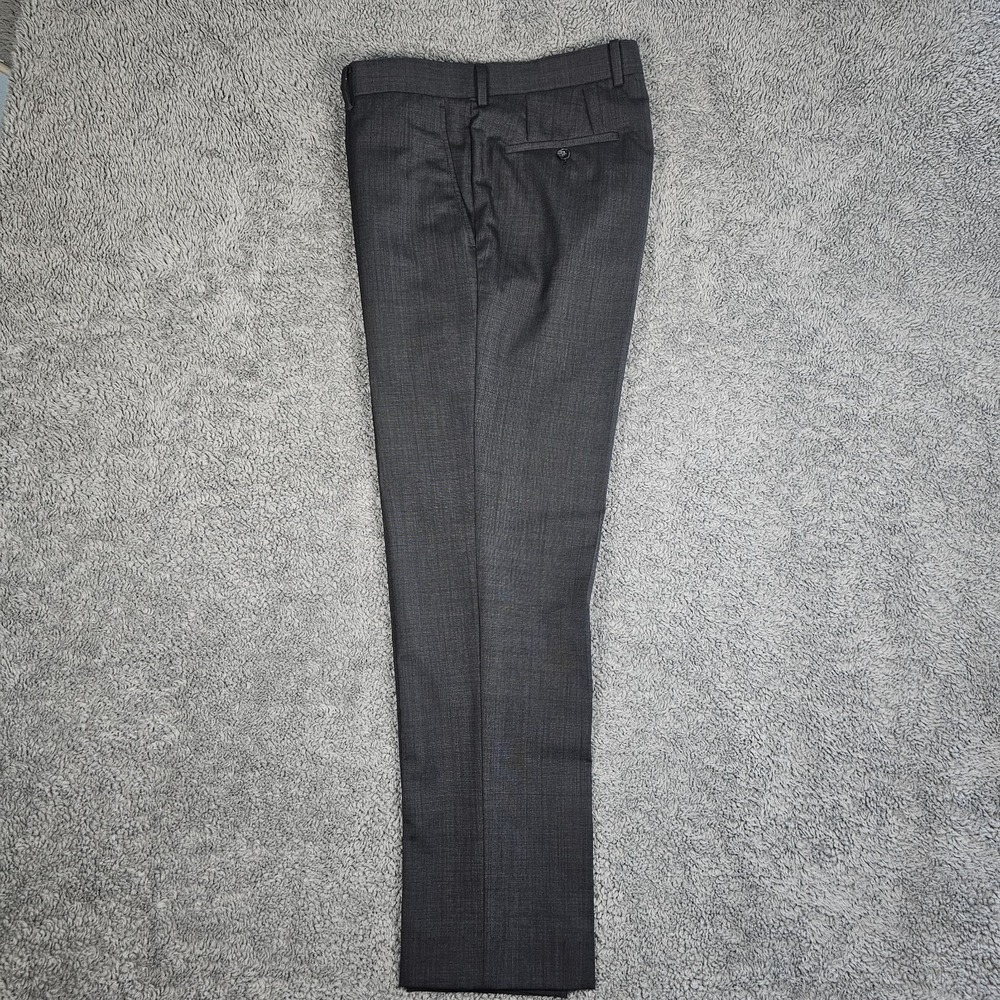 Bar III Pants Mens 34x32 Gray Slim Fit Wool Blend Dress Stretch